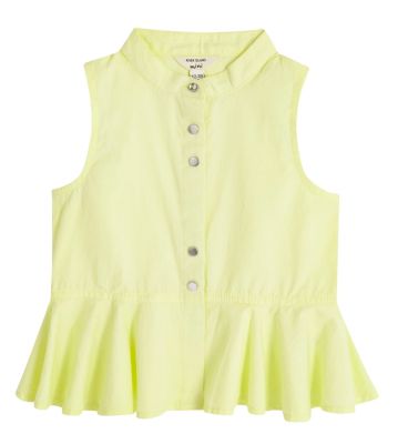 Mini girls yellow peplum shirt